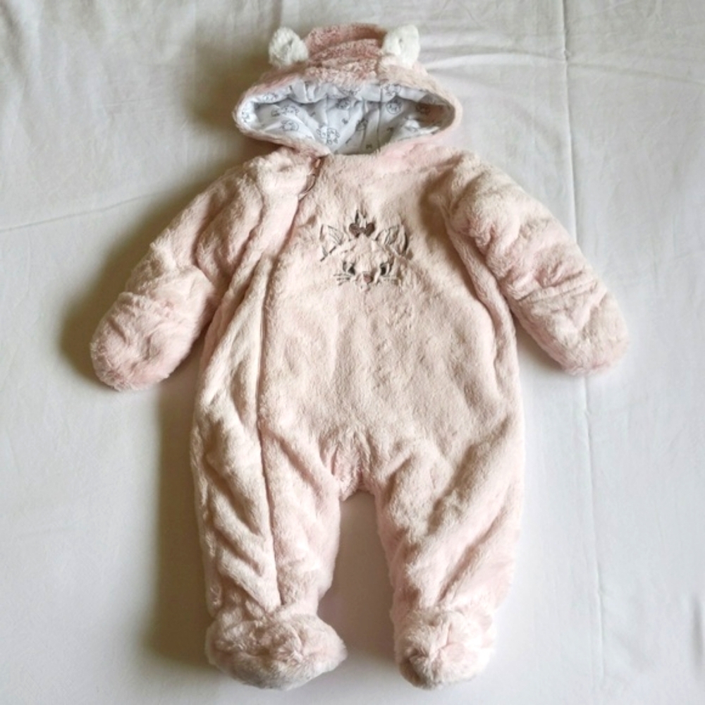 Disney Marie Aristocats Fleece Winter Bunting Snowsuit 6-12 months